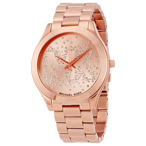 slim runway scatter logo rose gold-tone watch michael kors|Michael Kors rose gold watch.